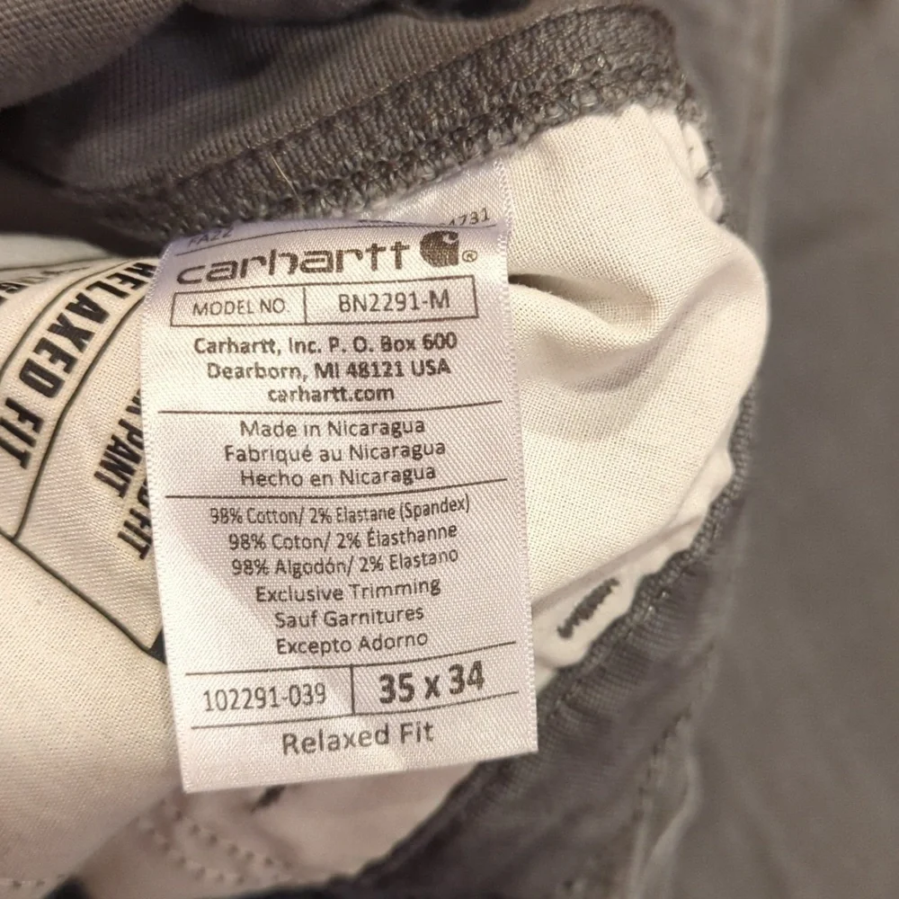 Carhartt Rugged Flex Canvas Work Pant With Caulking And Grease Marks - Picture 4 of 12